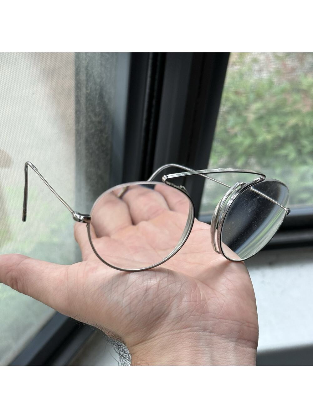 Morel 1880 France Round Silver Unisex Eyeglasses Frames Wire Frame Thin